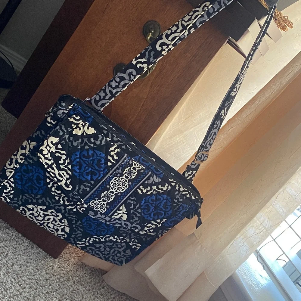 Vera Bradley Canterbury Cobalt Pattern (Retired) Tablet/Laptop Crossbody Bag